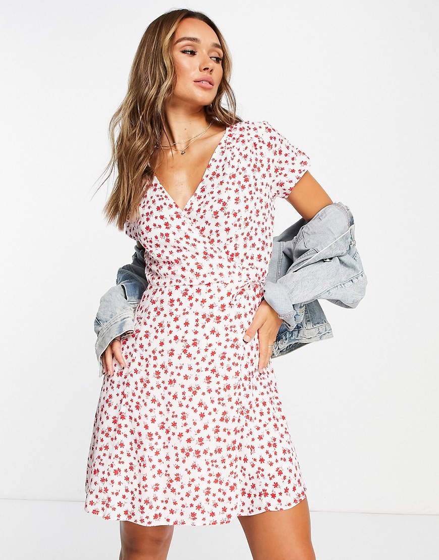 & Other Stories mini dress in red floral print