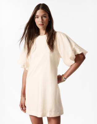 & Other Stories Mini Dress With Puff Sleeves With Tie-back Belt