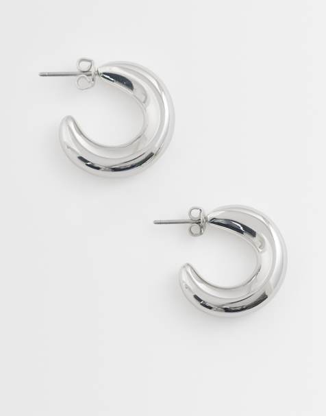 & Other Stories mini hoop earrings in silver tone - view 1