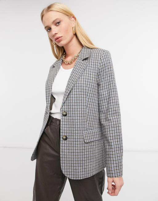 & Other Stories mini houndstooth blazer in grey | ASOS