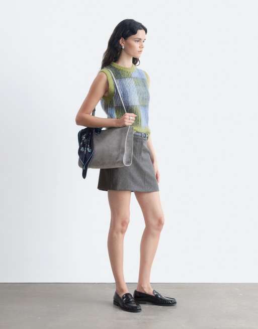 & Other Stories mini-jupe en laine pure grise, 4 de 5