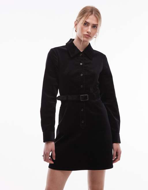 & Other Stories - Mini-jurk van corduroy met riem in zwart, 2 van 4
