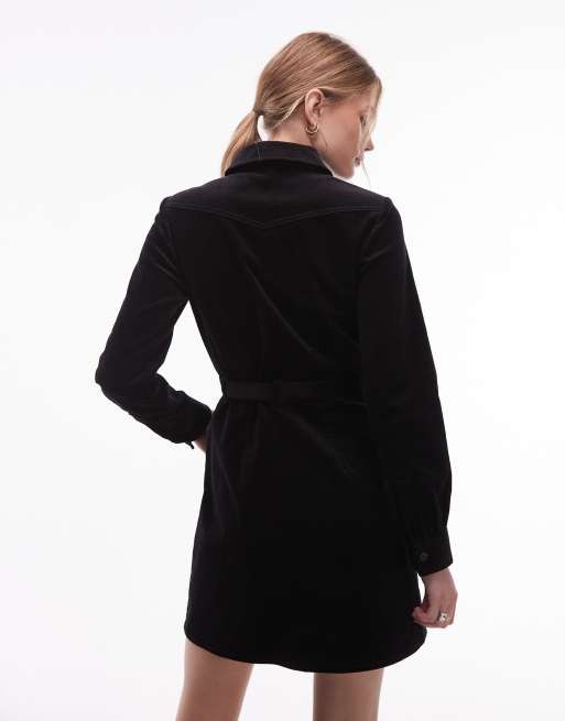 & Other Stories - Mini-jurk van corduroy met riem in zwart, 4 van 4