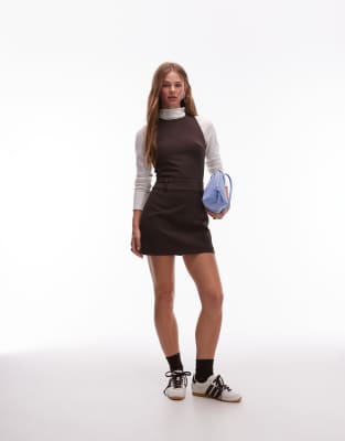 & Other Stories Mini Pinafore Dress In Brown