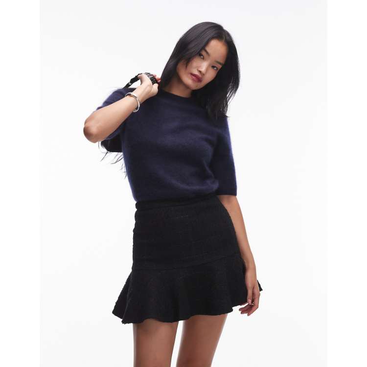 andmary Coco check pleats skirt black M andmary Coco check pleats