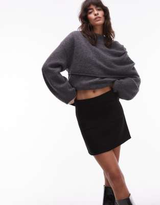 & Other Stories Mini Skirt With Front Patch Pockets In Gray