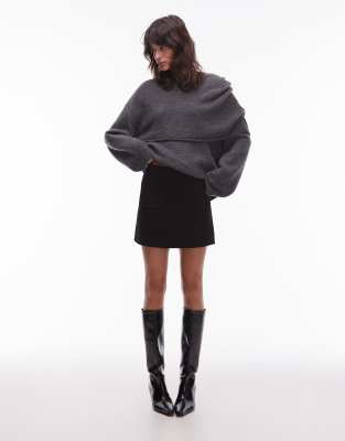 & Other Stories Mini Skirt With Front Patch Pockets In Gray