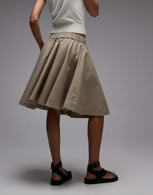 & Other Stories - Minigonna a ruota a ruota in misto cotone beige , 3 di 5