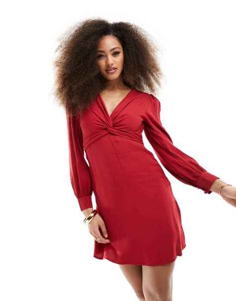 & Other Stories – Minikleid in Rot mit verdrehter Vorderseite - view 1