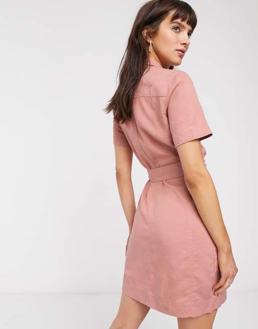& Other Stories – Minikleid mit mehreren Utility-Taschen in Staubrosa, 2 von 4