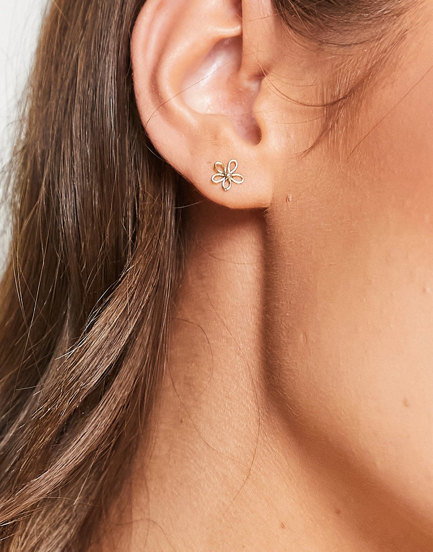& Other Stories minimal flower stud earrings in gold