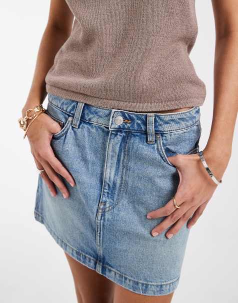 & Other Stories - Mininederdel i denim i vintageblå vask - view 1