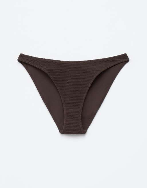 & Other Stories - Mix and Match - Bas de bikini effet froissé - Marron foncé, 2 de 3