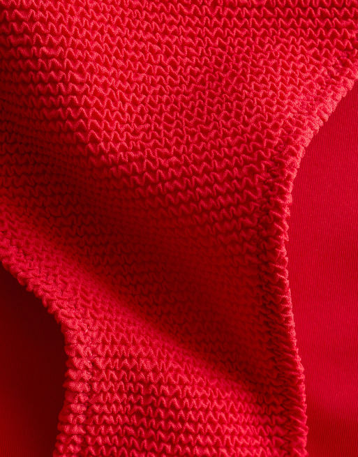 & Other Stories mix and match crinkle bikini bottom in red, 3 of 4