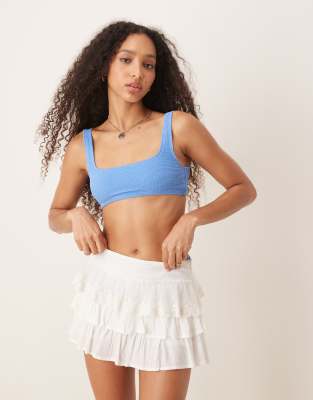 & OTHER STORIES MIX AND MATCH CRINKLE SCOOP FRONT BIKINI TOP WITH LOW BACK 