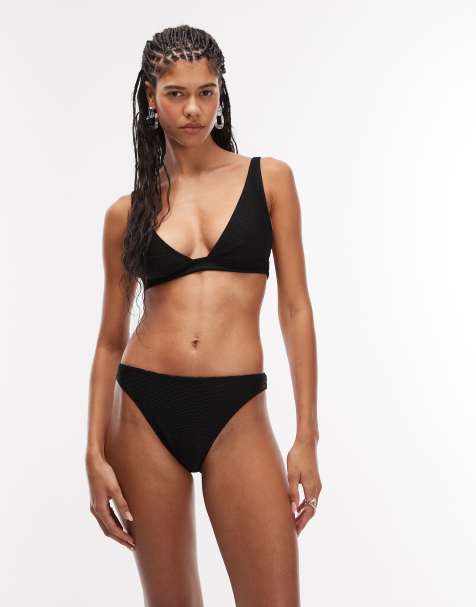 & Other Stories mix and match textured bikini bottoms in black