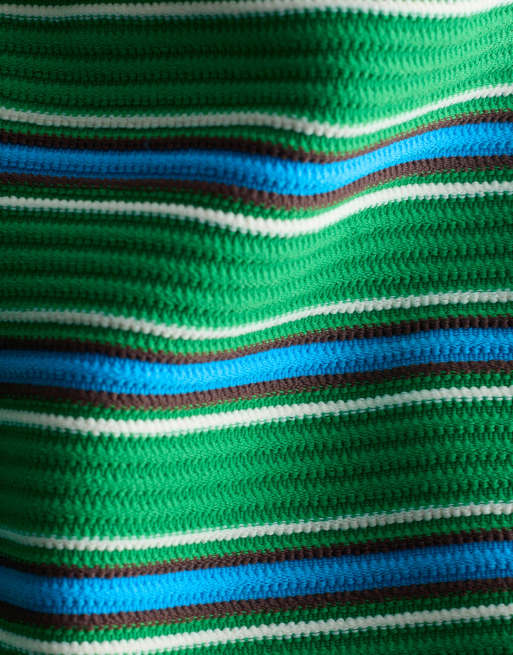 & Other Stories - Mix and Match - Top bikini squadrato verde a righe con imbottitura, 3 di 4