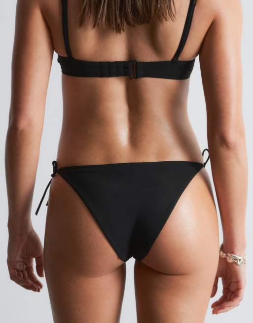 & Other Stories mix and match underwire bikini top with padding and adjustable straps in black, 3 of 4