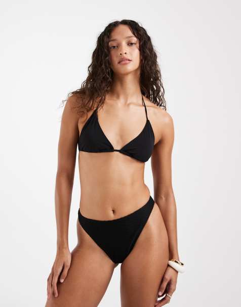& Other Stories - Mix & Match - Bas de bikini triangle noué sur les côtés - Noir - view 1