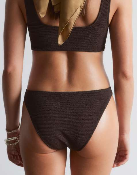 & Other Stories - Mix & Match - Bikini effet froissé - Marron foncé - view 1