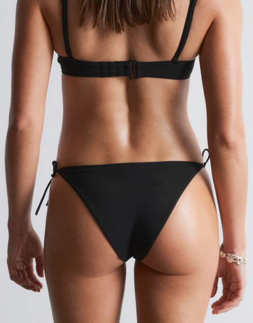 & Other Stories - Mix og match - Sorte bikinitrusser med polstring og bindebånd i siderne, 3 af 4