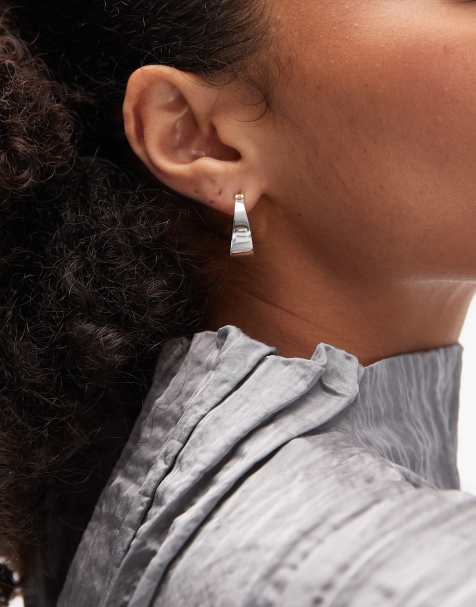 & Other Stories mixed metal hoop earrings in silver & gold tones - view 1