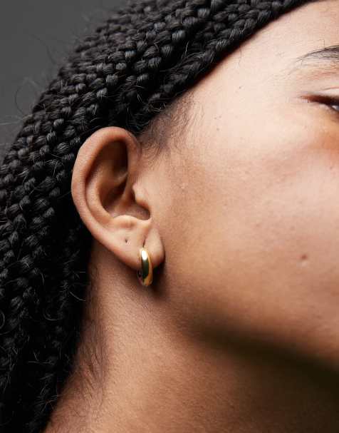 & Other Stories mixed metal small hoop earrings in silver & gold - view 1