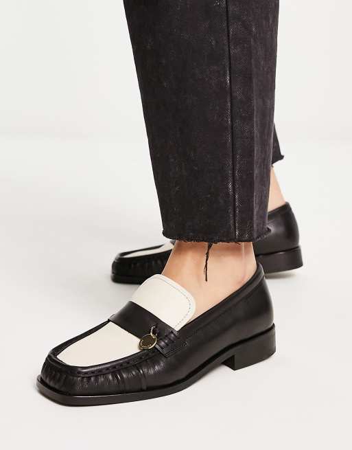 & Other Stories - Mocassini in pelle bicolore color crema e nero