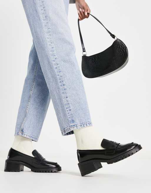 & Other Stories - Mocassins en cuir à semelle épaisse - Noir, 4 de 4