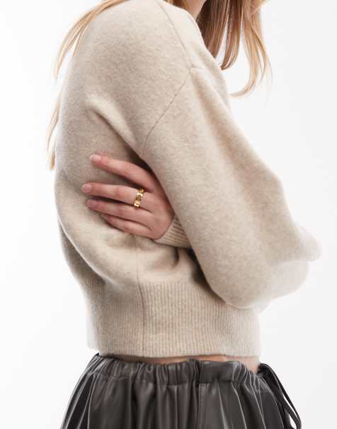 & Other Stories mock neck jumper in beige melange - view 2