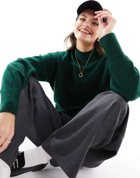 & Other Stories mock neck jumper in green - view 1