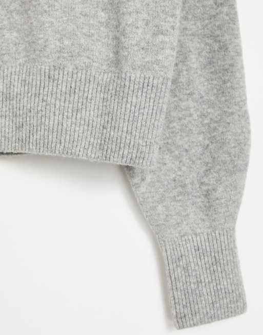 Gray mock clearance neck sweater