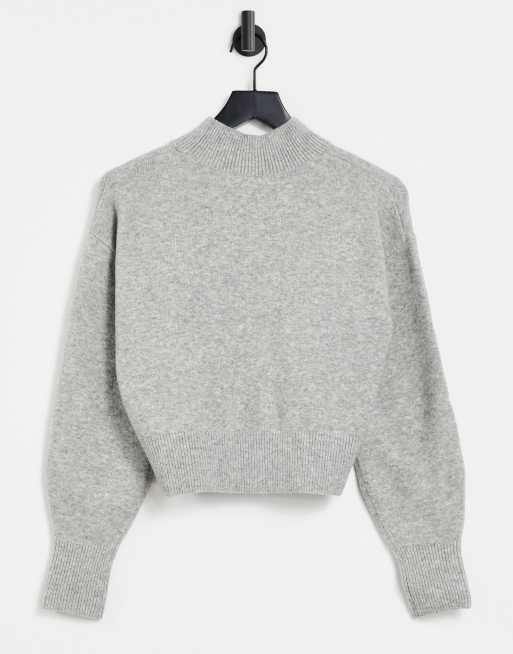 Other Stories mock neck jumper in grey ASOS