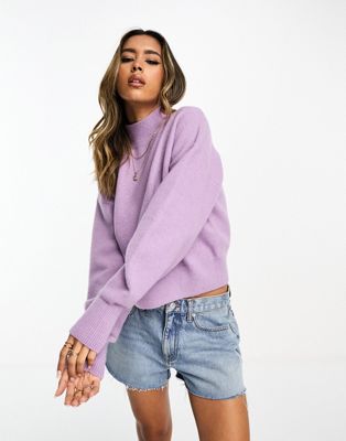 & Other Stories mock neck jumper in lilac