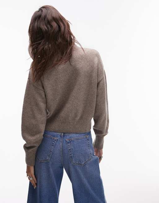 Other Stories mock neck jumper in mole melange ASOS