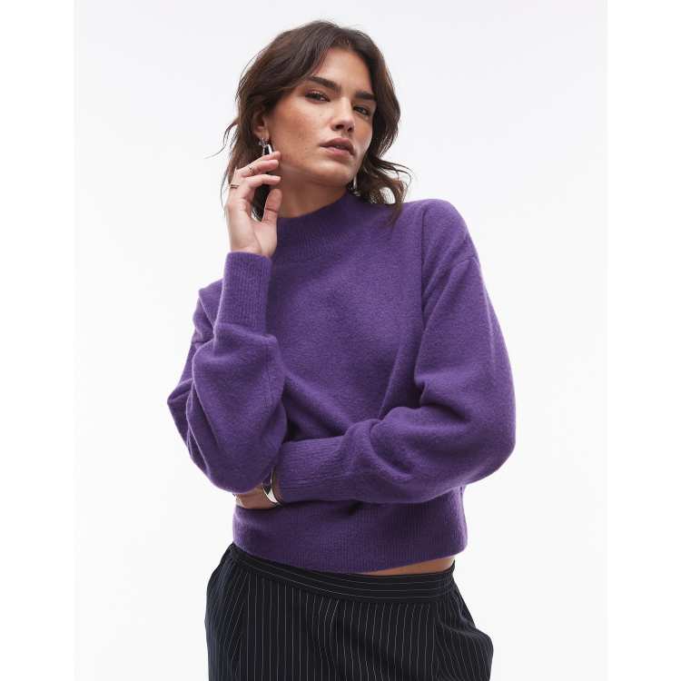 Other Stories mock neck jumper in purple ASOS