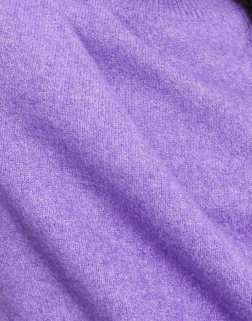 & Other Stories mock neck knitted sweater in purple, 3 of 4