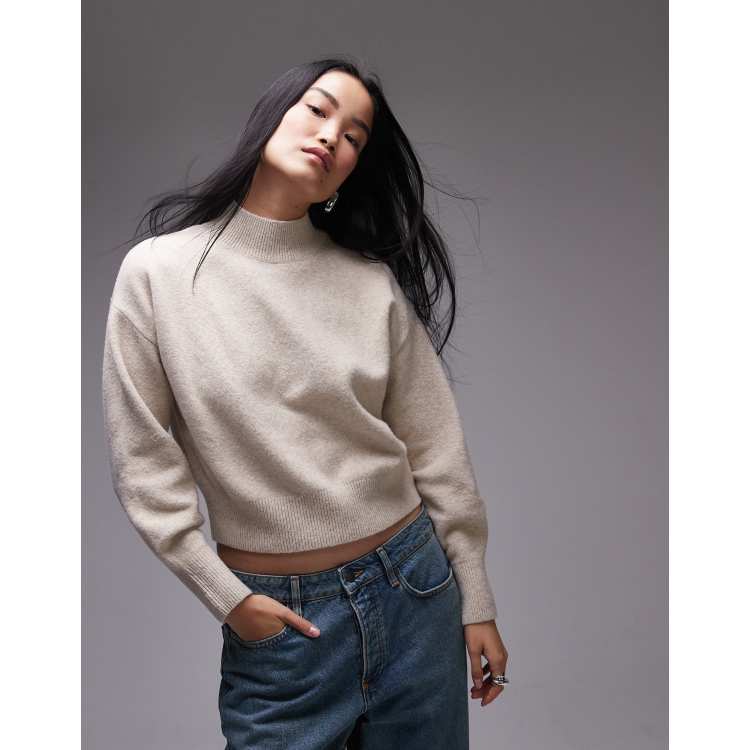 & Other Stories mock neck sweater in beige melange | ASOS