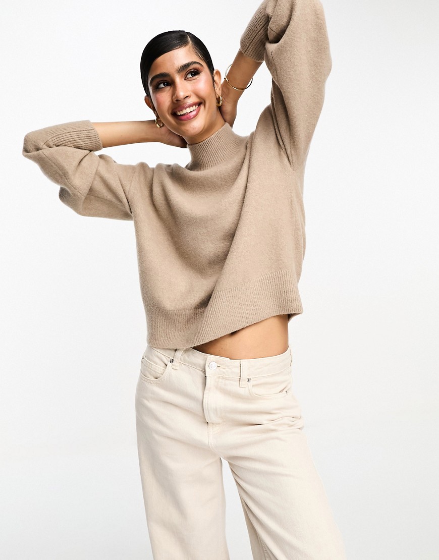 Other Stories &  Mock Neck Sweater In Beige-neutral