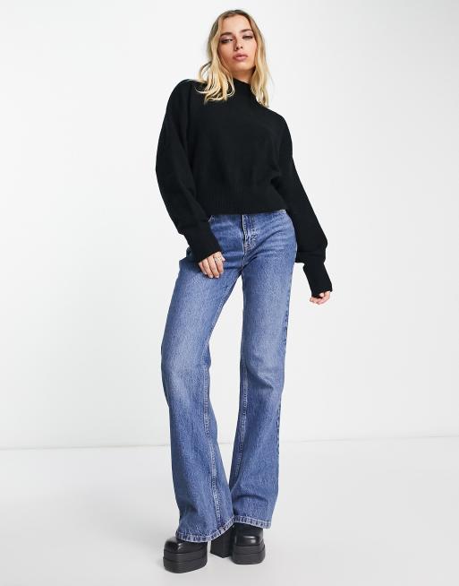 & Other Stories mock neck sweater in black