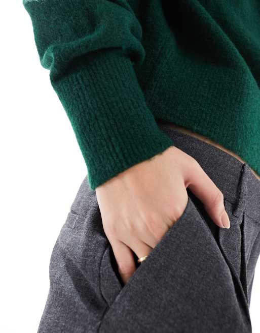 & Other Stories mock neck sweater in green