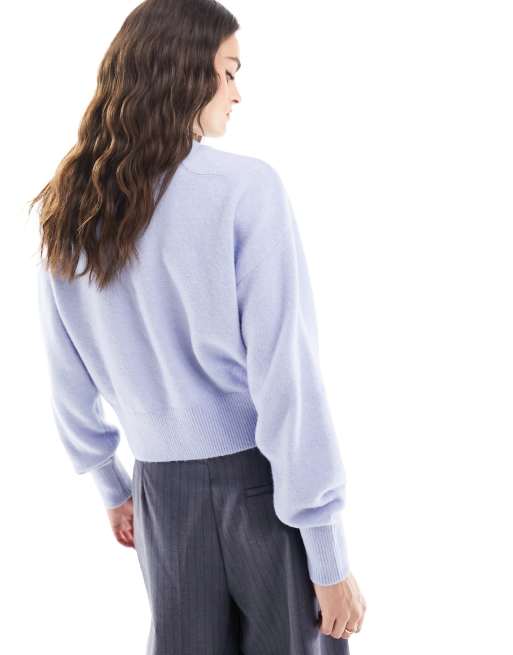& Other Stories mock neck sweater in light blue