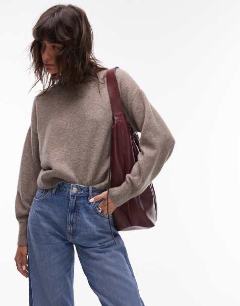 & Other Stories mock neck sweater in mole melange - view 1
