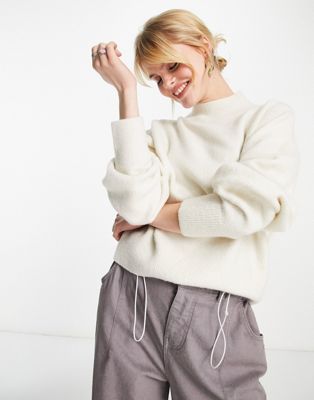 & Other Stories mock neck sweater in off white