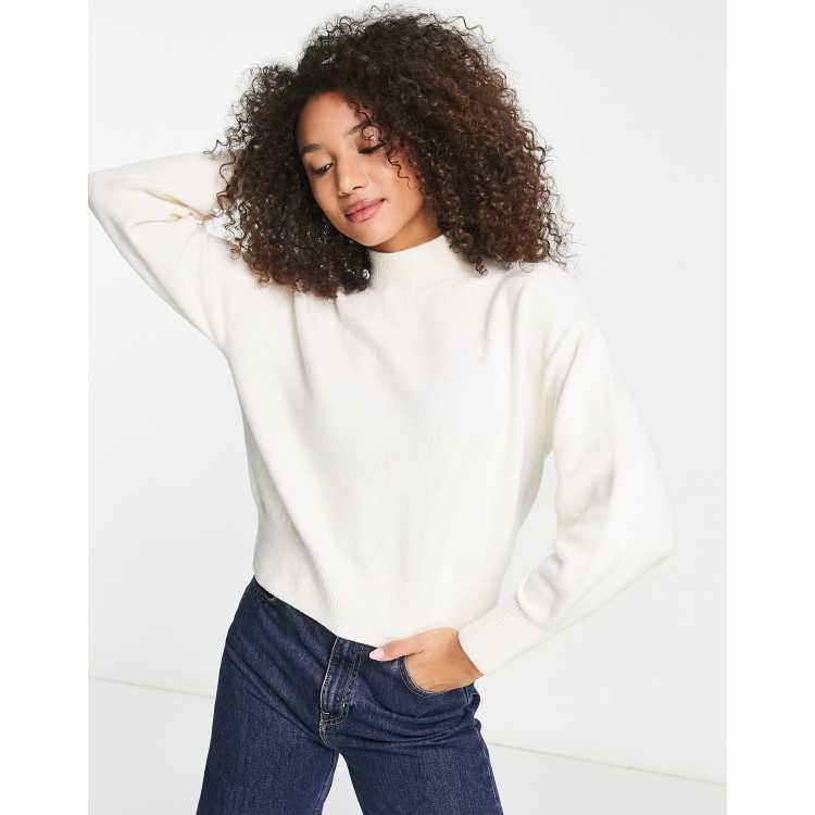  Other Stories mock neck sweater in off white