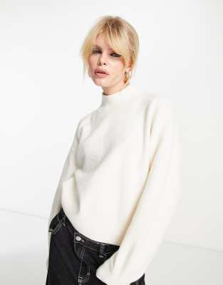 & Other Stories mock neck sweater in off white