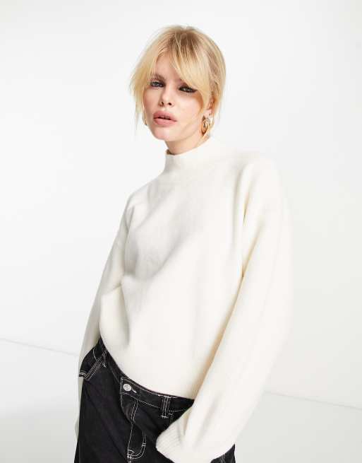  Other Stories mock neck jumper in off white