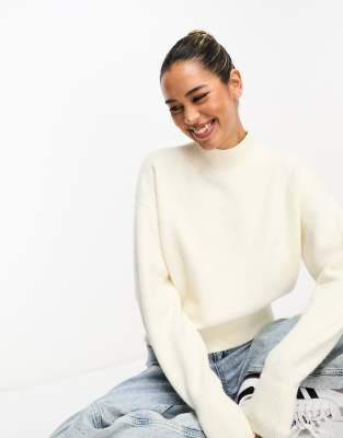 & Other Stories mock neck sweater in off-white