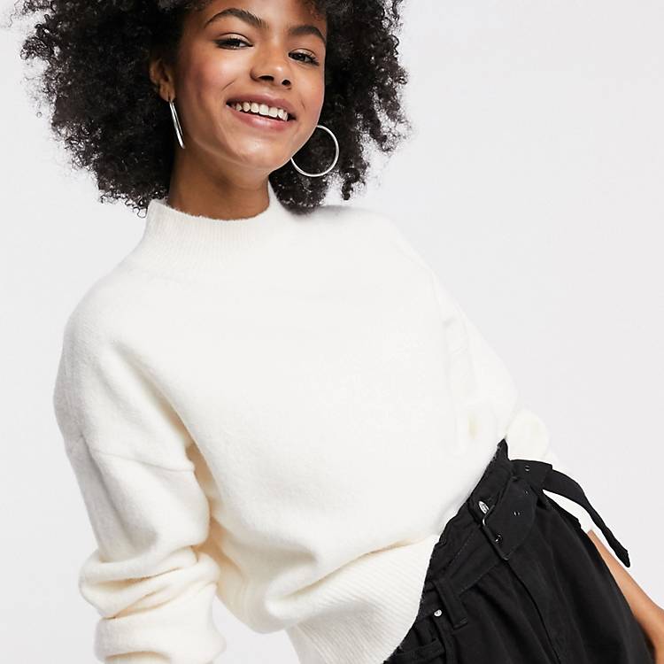 & Other Stories mock neck sweater in off white | ASOS