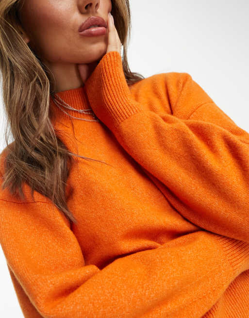 orange mock turtleneck